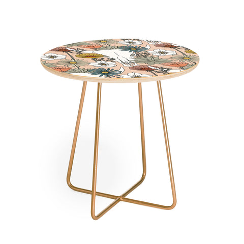 Little Arrow Design Co desert bloom peach Round Side Table