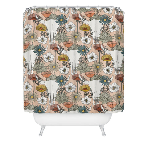 Little Arrow Design Co desert bloom peach Shower Curtain