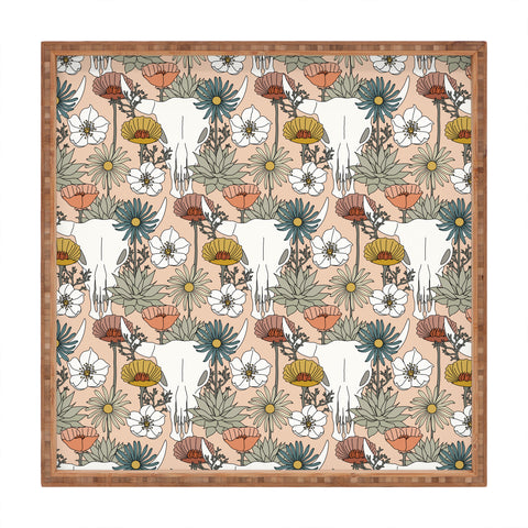 Little Arrow Design Co desert bloom peach Square Tray