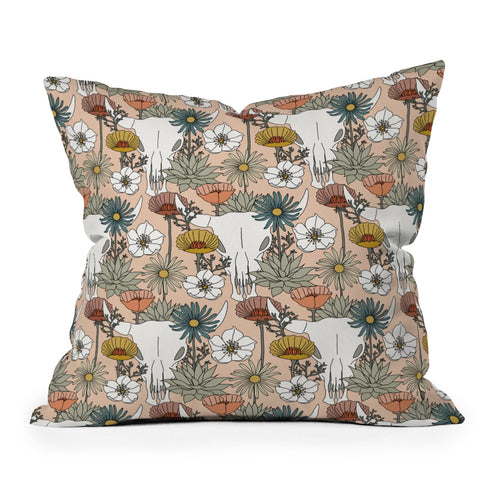Little Arrow Design Co desert bloom peach Outdoor Throw Pillow