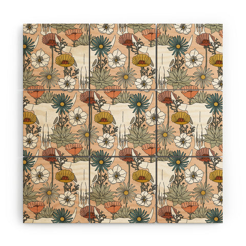 Little Arrow Design Co desert bloom peach Wood Wall Mural