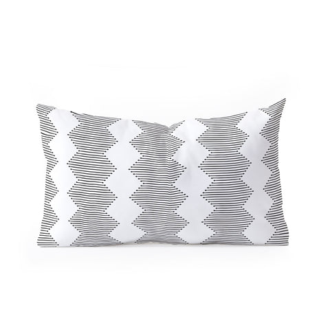 Little Arrow Design Co diamond mud cloth black Oblong Throw Pillow Havenly