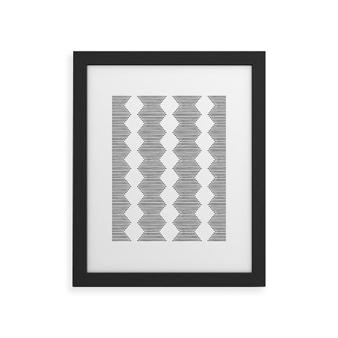 Little Arrow Design Co diamond mud cloth black Framed Art Print havenly
