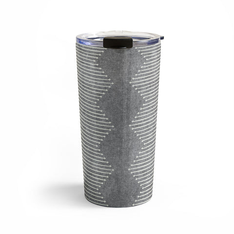 Little Arrow Design Co diamond mud cloth gray Travel Mug