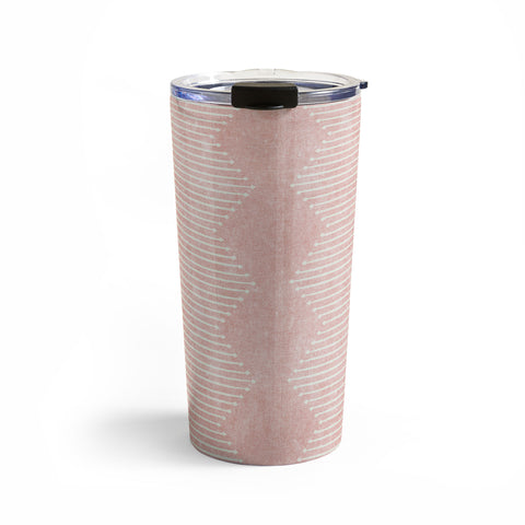 Little Arrow Design Co diamond mud cloth pink Travel Mug