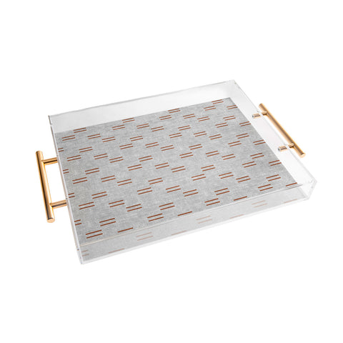 Little Arrow Design Co double dash rust on greige Acrylic Tray