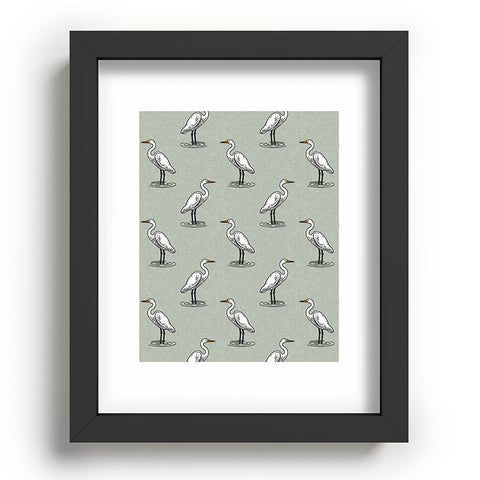 Little Arrow Design Co egrets on light sage Recessed Framing Rectangle