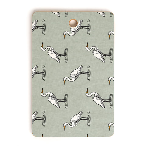 Little Arrow Design Co egrets on light sage Cutting Board Rectangle