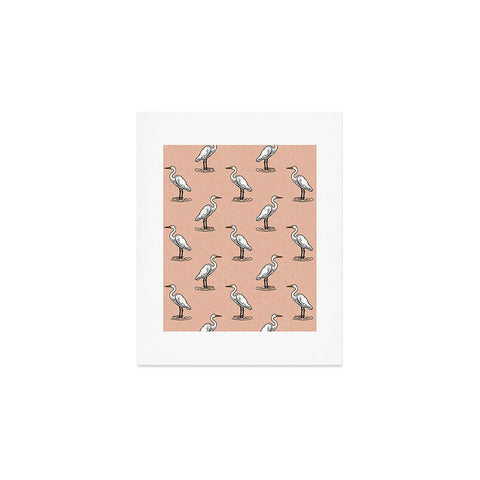 Little Arrow Design Co egrets on peach Art Print