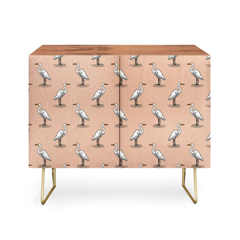 Little Arrow Design Co egrets on peach Credenza