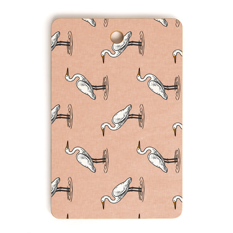 Little Arrow Design Co egrets on peach Cutting Board Rectangle