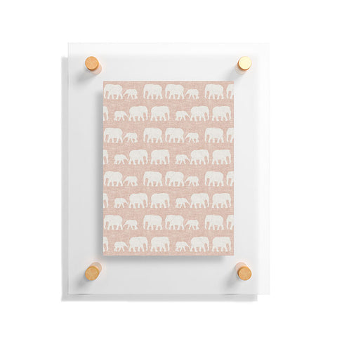 Little Arrow Design Co elephants marching dusty pink Floating Acrylic Print