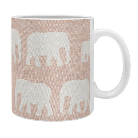 Little Arrow Design Co elephants marching dusty pink Coffee Mug