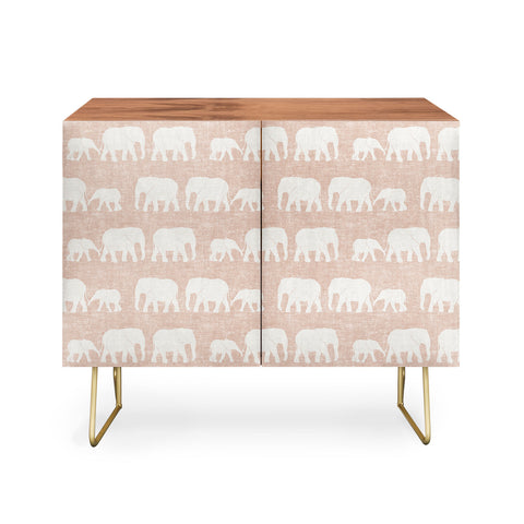Little Arrow Design Co elephants marching dusty pink Credenza