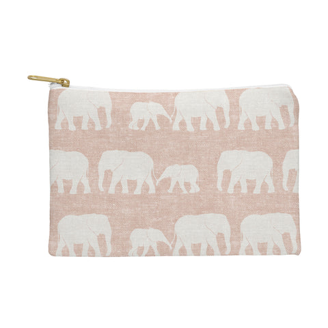 Little Arrow Design Co elephants marching dusty pink Pouch