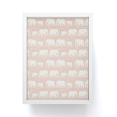 Little Arrow Design Co elephants marching dusty pink Framed Mini Art Print