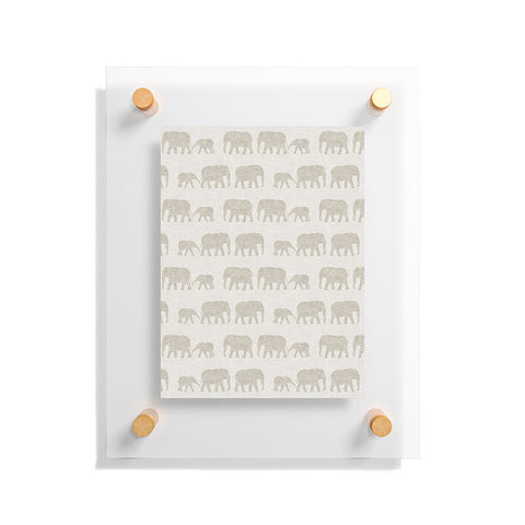 Little Arrow Design Co elephants marching khaki Floating Acrylic Print