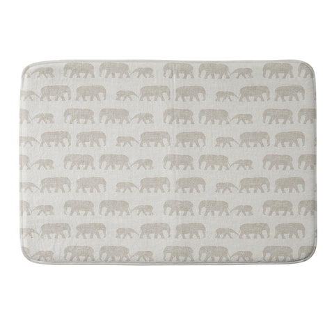 Little Arrow Design Co elephants marching khaki Memory Foam Bath Mat