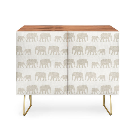 Little Arrow Design Co elephants marching khaki Credenza
