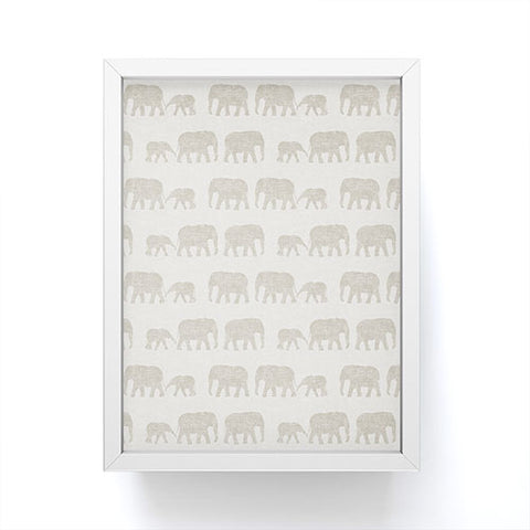 Little Arrow Design Co elephants marching khaki Framed Mini Art Print
