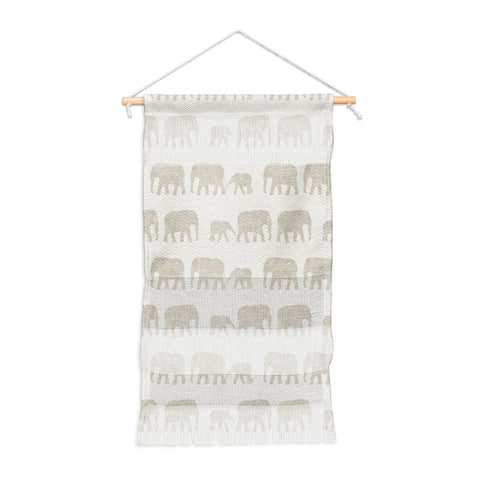 Little Arrow Design Co elephants marching khaki Wall Hanging Portrait