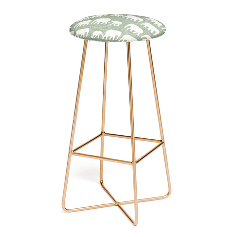 Little Arrow Design Co elephants marching sage Bar Stool