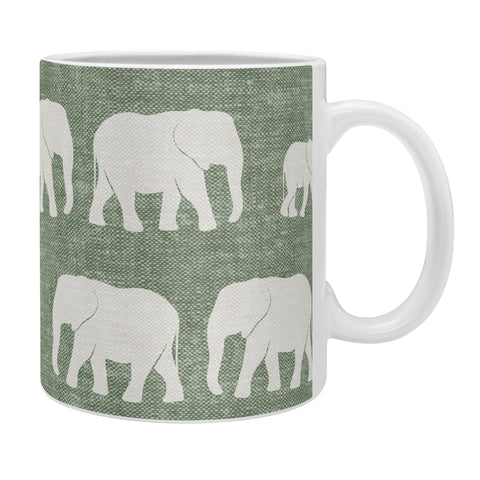 Little Arrow Design Co elephants marching sage Coffee Mug