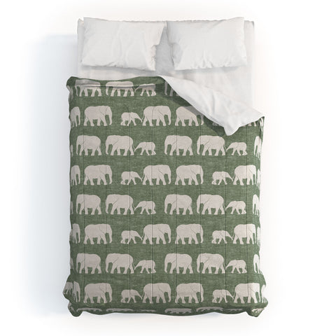 Little Arrow Design Co elephants marching sage Comforter