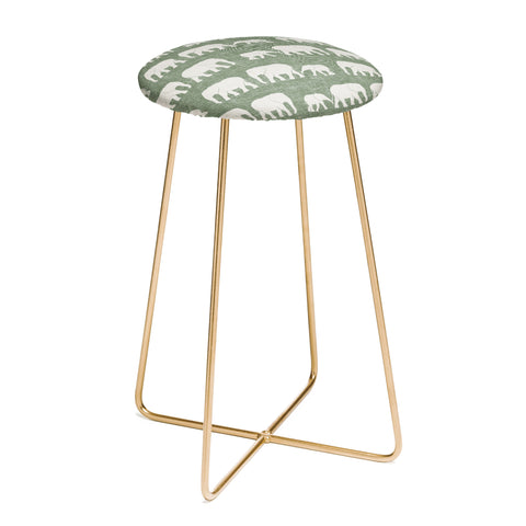 Little Arrow Design Co elephants marching sage Counter Stool