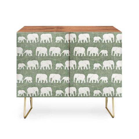 Little Arrow Design Co elephants marching sage Credenza