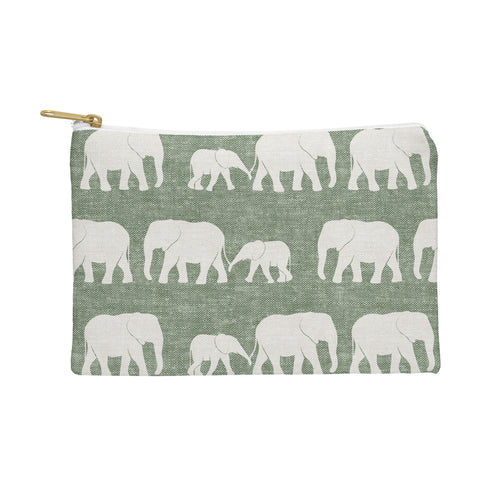 Little Arrow Design Co elephants marching sage Pouch