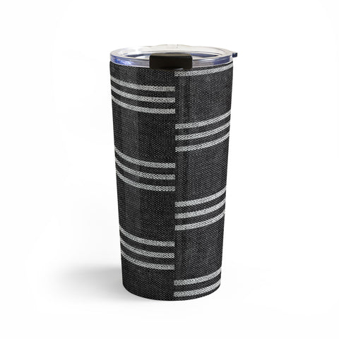 Little Arrow Design Co ella triple stripe charcoal Travel Mug