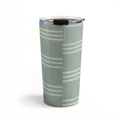 Little Arrow Design Co ella triple stripe sage Travel Mug