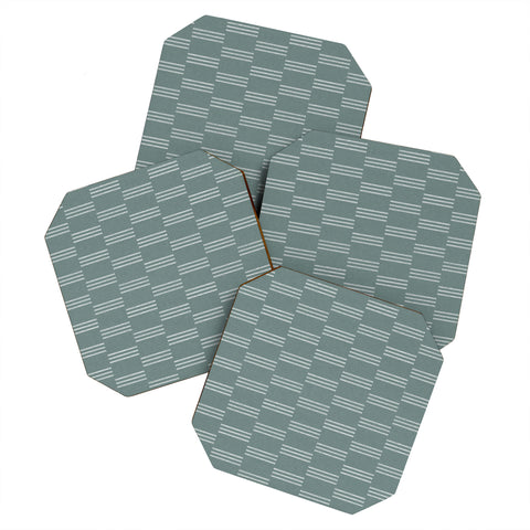 Little Arrow Design Co ella triple stripe teal Coaster Set