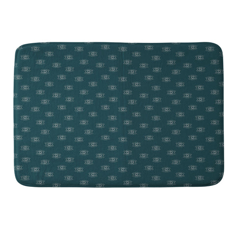 Little Arrow Design Co eyes on dark teal Memory Foam Bath Mat