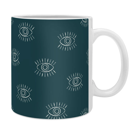 Little Arrow Design Co eyes on dark teal Coffee Mug