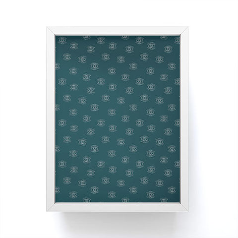 Little Arrow Design Co eyes on dark teal Framed Mini Art Print