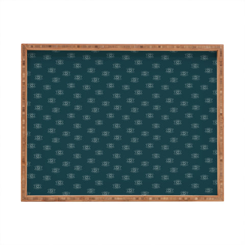 Little Arrow Design Co eyes on dark teal Rectangular Tray