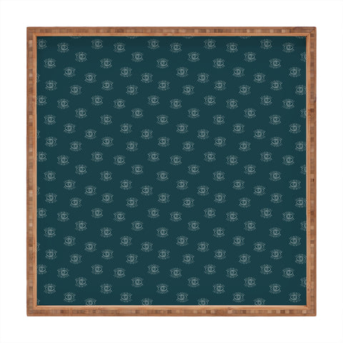 Little Arrow Design Co eyes on dark teal Square Tray