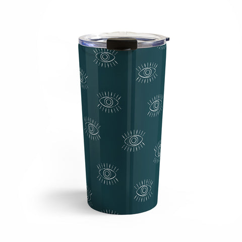 Little Arrow Design Co eyes on dark teal Travel Mug