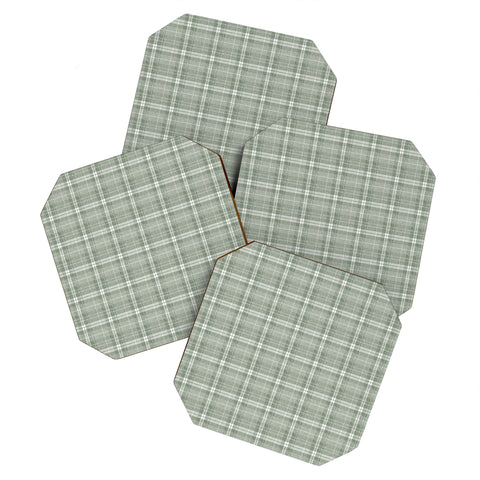 Little Arrow Design Co fall plaid sage Coaster Set