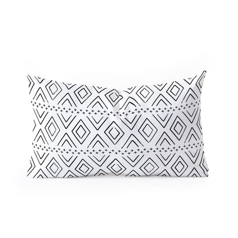 Little Arrow Design Co farmhouse diamonds black Oblong Throw Pillow Havenly