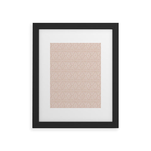 Little Arrow Design Co farmhouse diamonds blush Framed Art Print havenly