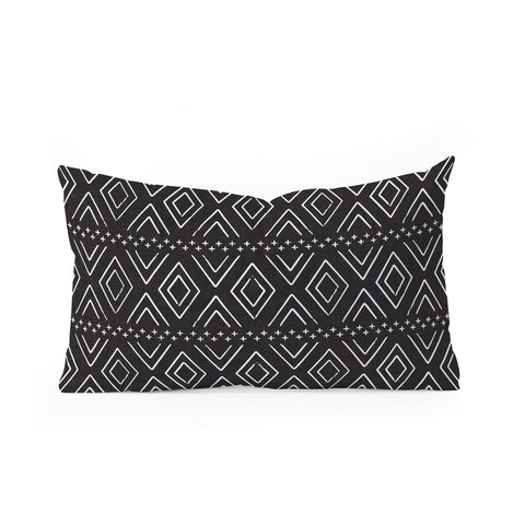Little Arrow Design Co farmhouse diamonds ebony Oblong Throw Pillow