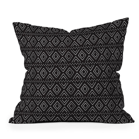 Little Arrow Design Co farmhouse diamonds ebony Outdoor Throw Pillow