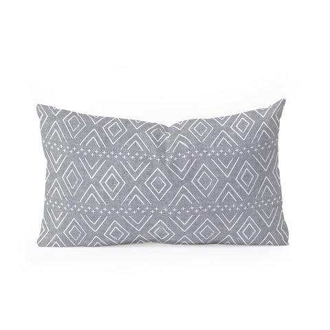 Little Arrow Design Co farmhouse diamonds gray Oblong Throw Pillow Havenly