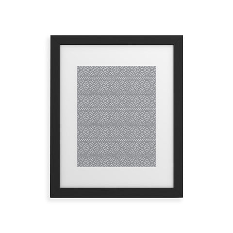 Little Arrow Design Co farmhouse diamonds gray Framed Art Print havenly