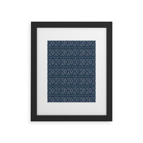 Little Arrow Design Co farmhouse diamonds navy Framed Art Print havenly