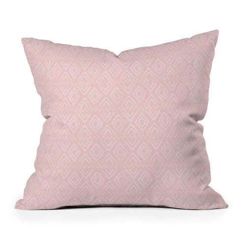 Little Arrow Design Co farmhouse diamonds pink Outdoor Throw Pillow