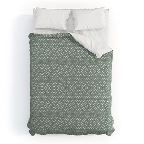Little Arrow Design Co farmhouse diamonds sage Duvet Cover